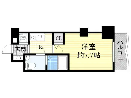 セレニテ新大阪弐番館(1K/13階)の間取り写真