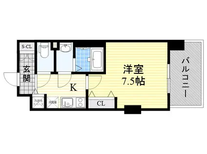 LUXE三国Ⅱ(1K/6階)の間取り写真