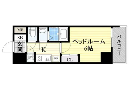 DIMUS新大阪(1K/8階)の間取り写真