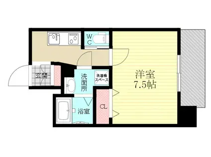 プライマル新大阪(1K/9階)の間取り写真