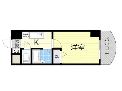 ノルデンハイム新大阪(1K/6階)の間取り写真