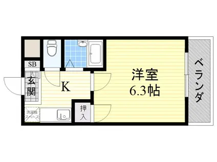 メゾン・ラフィネ(1K/3階)の間取り写真