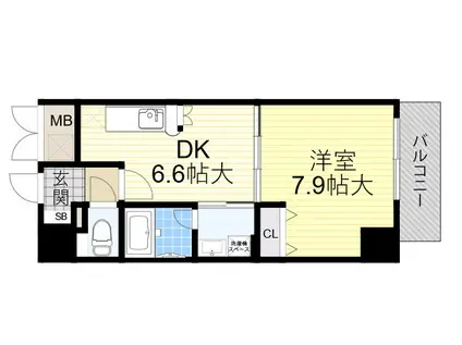 アーバネス淀川(1DK/8階)の間取り写真