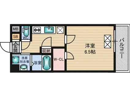 スプランディッド新大阪DUE(1K/8階)の間取り写真