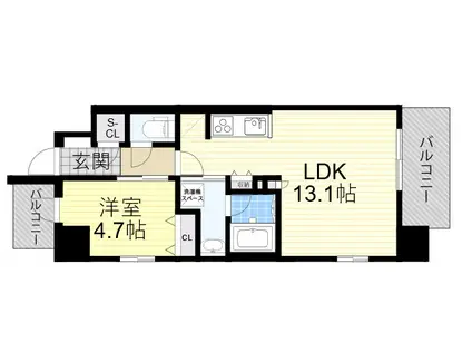 スプランディッド8(1LDK/5階)の間取り写真
