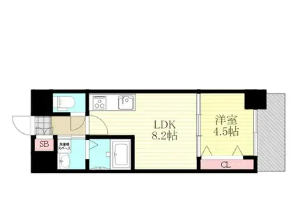 セノアタワー新大阪(1LDK/6階)の間取り写真