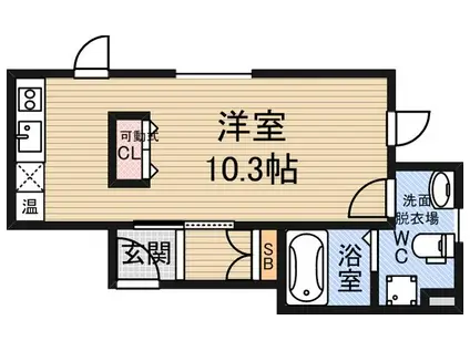 サングリエG(ワンルーム/3階)の間取り写真