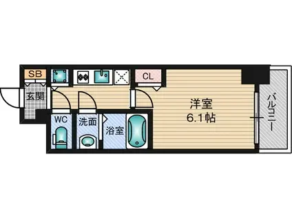 プレサンス新大阪ザシティ(1K/1階)の間取り写真
