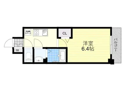 プレサンス淡路駅前(1K/1階)の間取り写真