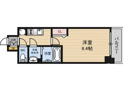プレサンス淡路駅前(1K/3階)の間取り写真
