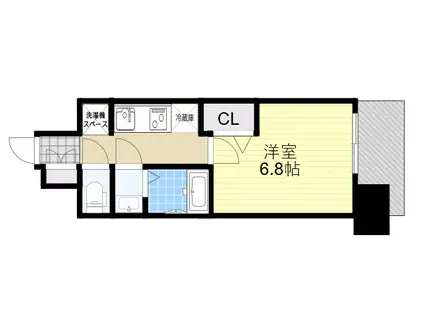 アドバンス大阪ヴェンティ(1K/12階)の間取り写真