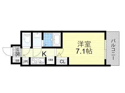 S-RESIDENCE新大阪駅前(1K/14階)の間取り写真