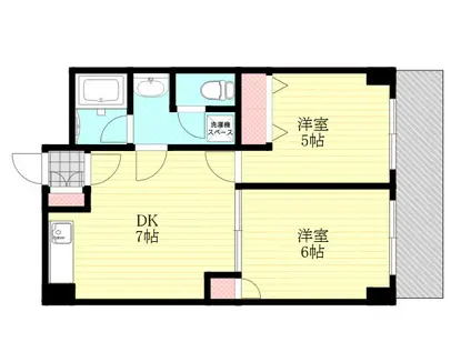 第2高光マンション(2DK/4階)の間取り写真