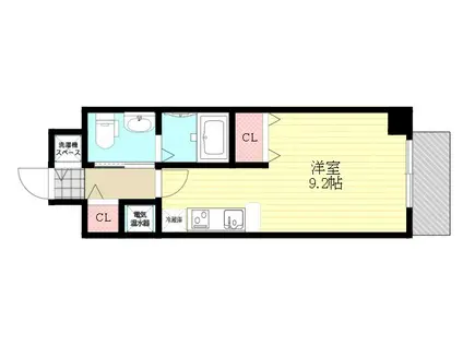 セレブコート木川(ワンルーム/3階)の間取り写真