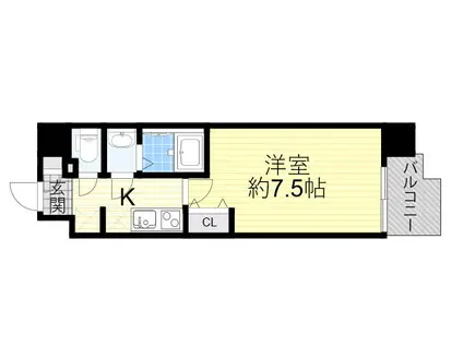 エスリード新大阪コンフォール Ⅱ番館(1K/6階)の間取り写真