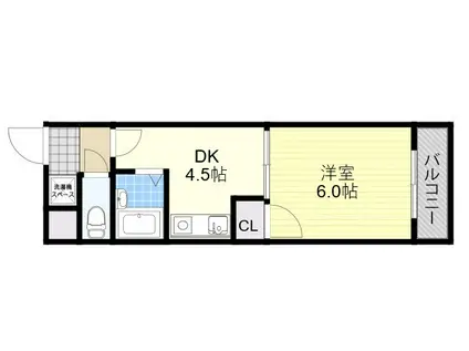 クリアコートU PT.2(1DK/2階)の間取り写真