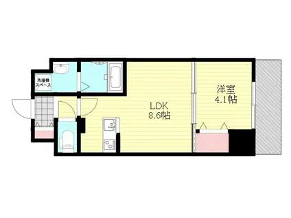 プライムコート神崎川(1LDK/6階)の間取り写真