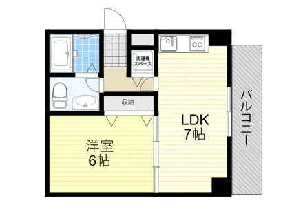 パレス東洋相川2号館(1DK/2階)の間取り写真
