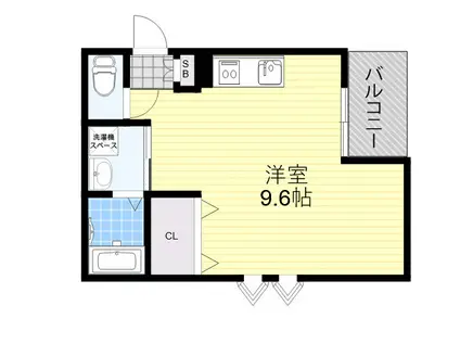 プルメリア西三国4番館(ワンルーム/1階)の間取り写真