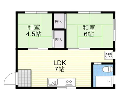 新大阪土井コーポ(1LDK/4階)の間取り写真