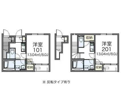 レオネクストプランドール(1K/2階)の間取り写真