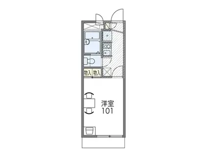 レオパレス三津屋(1K/1階)の間取り写真