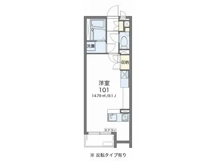 ミランダパームコート(ワンルーム/1階)の間取り写真