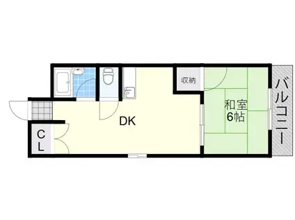 メゾン・ド・上新庄(1DK/5階)の間取り写真