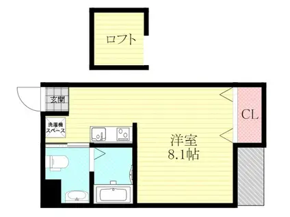 パイン上新庄(ワンルーム/4階)の間取り写真