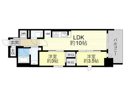 リビオメゾン新大阪(2LDK/13階)の間取り写真