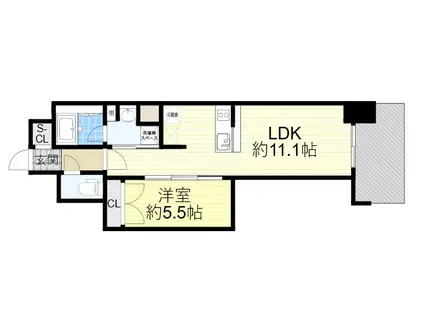 リビオメゾン新大阪(1LDK/13階)の間取り写真