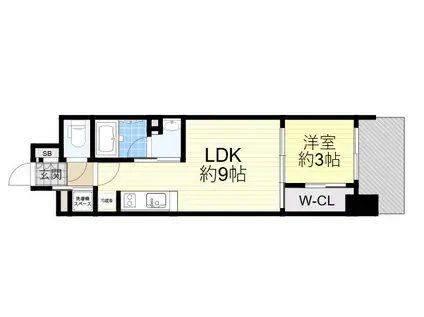 リビオメゾン新大阪(1LDK/13階)の間取り写真