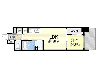 リビオメゾン新大阪(1LDK/13階)の間取り写真