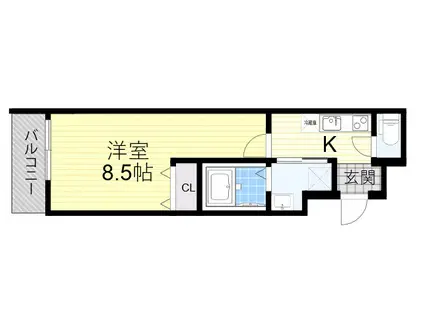 フジパレス池田姫室町(1K/2階)の間取り写真