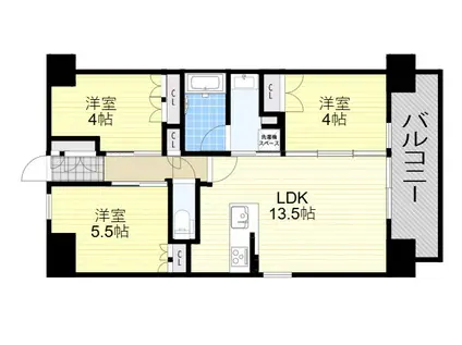 アーバンパーク淡路(3LDK/9階)の間取り写真