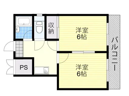 メゾン吹田泉町(2K/3階)の間取り写真