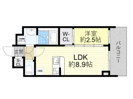 セレニテ新大阪グランデ シュッド(1LDK/11階)の間取り写真