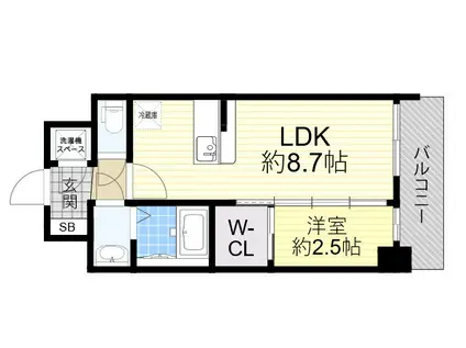 セレニテ新大阪グランデ ミリュー(1LDK/11階)の間取り写真