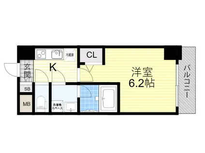 エスリードレジデンス東三国デュオ(1K/11階)の間取り写真