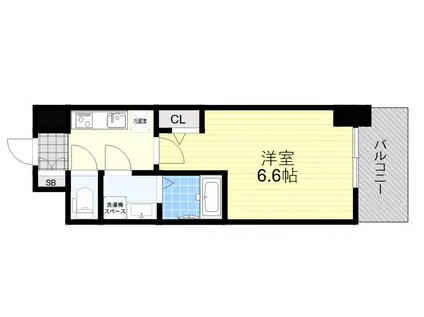 SーRESIDENCE上新庄ASCENT(1K/2階)の間取り写真
