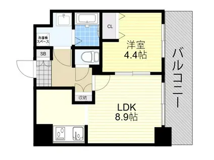 CREST TAPP新大阪(1LDK/9階)の間取り写真