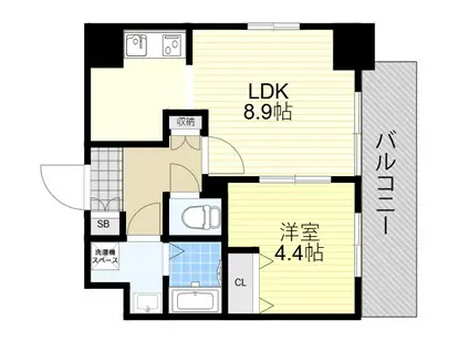 CREST TAPP新大阪(1LDK/9階)の間取り写真