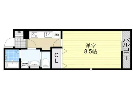 RITZ SQUARE STUDIO QBE(1K/1階)の間取り写真