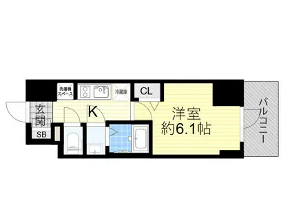 プレサンス塚本アクミリオン(1K/7階)の間取り写真