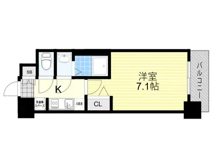 プレサンス OSAKA 姫里エンファシス(1K/7階)の間取り写真
