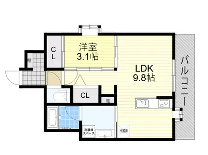 エル・セレーノ新大阪北(1LDK/5階)の間取り写真