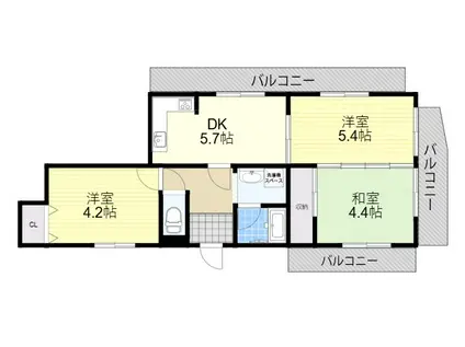 青葉丘ハイツ(3DK/2階)の間取り写真