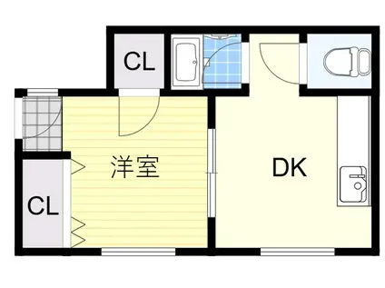 双和ビル(1DK/2階)の間取り写真