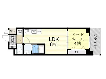 MAXIV CROS 江坂(1LDK/5階)の間取り写真