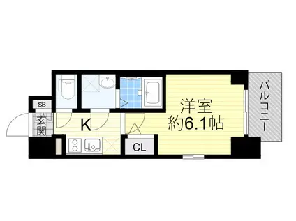 エスリード ザ・グラン大阪ノース(1K/10階)の間取り写真